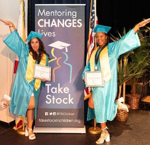 Two girls graduating